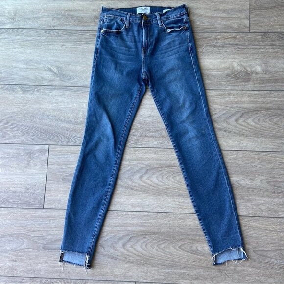 Frame  Denim Le High Skinny Stagger Hem Woodhaven - Picture 4 of 16